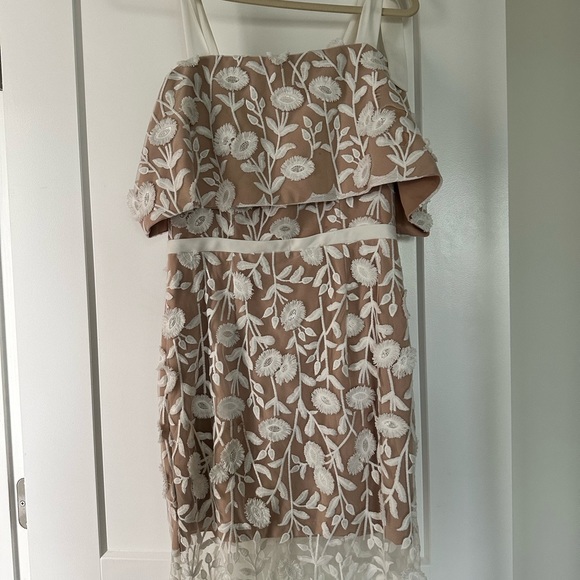 Jarlo Petite All Over Embroidered Lace Maxi Dress With Tie Shoulder Detail - Picture 6 of 8